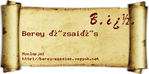 Berey Ézsaiás névjegykártya